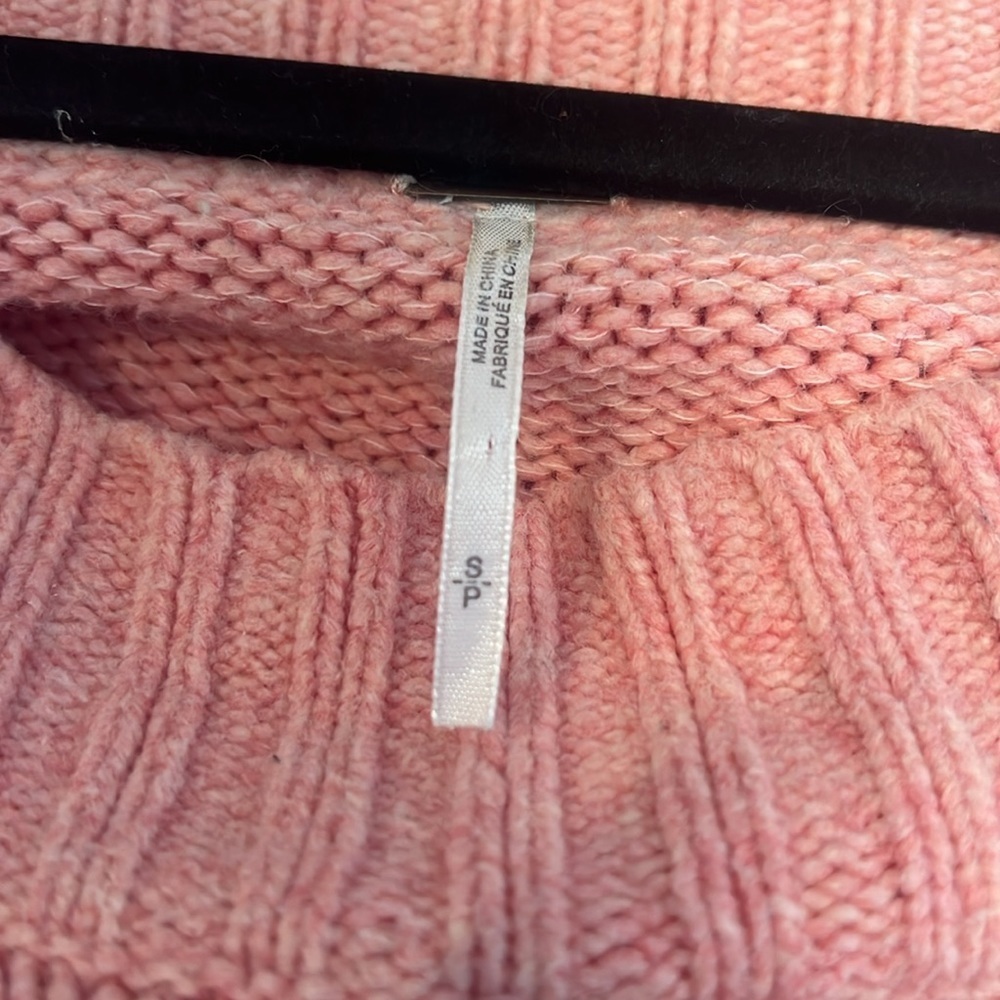 Free People Oversized off the shoulder peach  sweater cotton - Picture 6 of 8